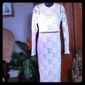 Pretty Little Thing White Lace Dress